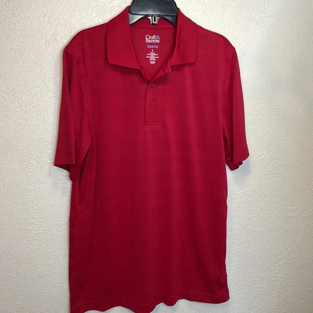 Croft & Barrow Mens Red Polo Quick Dry Shirt - Picture 2 of 8
